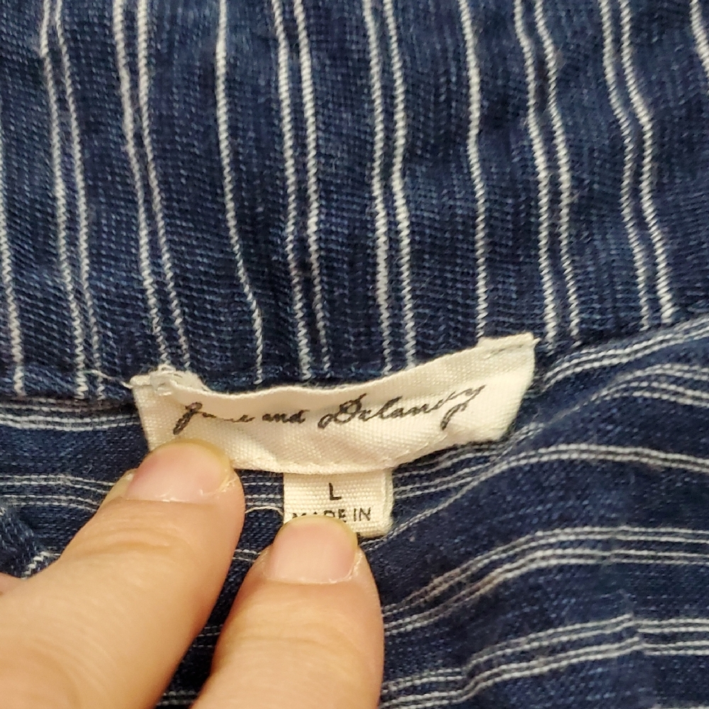 Jane and Delancey Blue and White Striped Tank Top